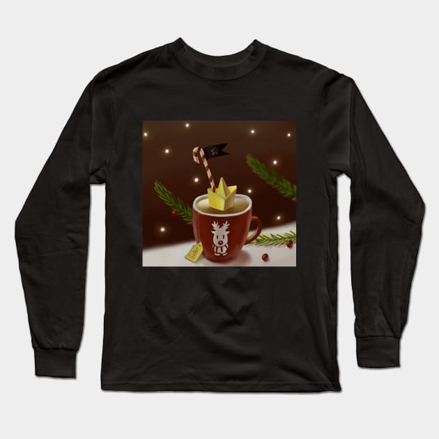 Holidays boat Long Sleeve T-Shirt by Verart Shinjitsu